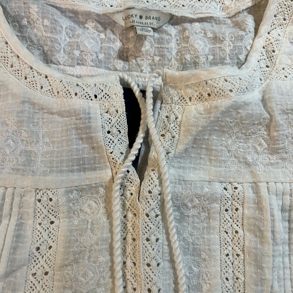 Lucky Brand White Sleeveless Boho Lace Tassel Top – 1X NWT - Picture 5 of 14